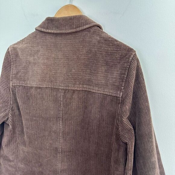 J. Crew Women’s Dark Brown Corduroy 4 Button Collar Y2K 90s Chore Coat - Picture 8 of 12